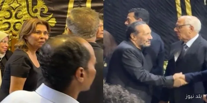 علي الحجار وسلوى محمد علي يشاركان في عزاء أرملة سيد مكاوي بمسجد عمر مكرم