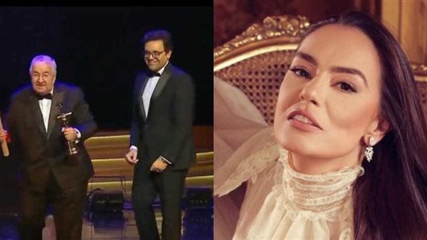 تكريم شيريهان للمخرج محمد عبد العزيز خلال افتتاح القاهرة السينمائي مع تمنياتها بطول العمر