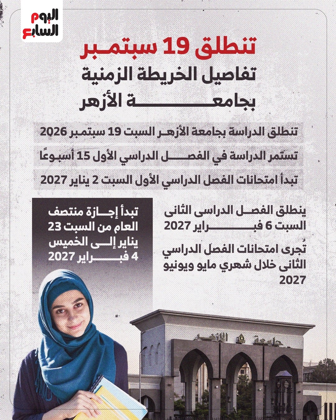تفاصيل الخريطة الزمنية للدراسة بجامعة الأزهر